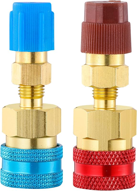Kit de Adaptadores R1234YF para R134A Tigbear com Engates Rápidos para Recarga de Ar-Condicionado – 4 peças