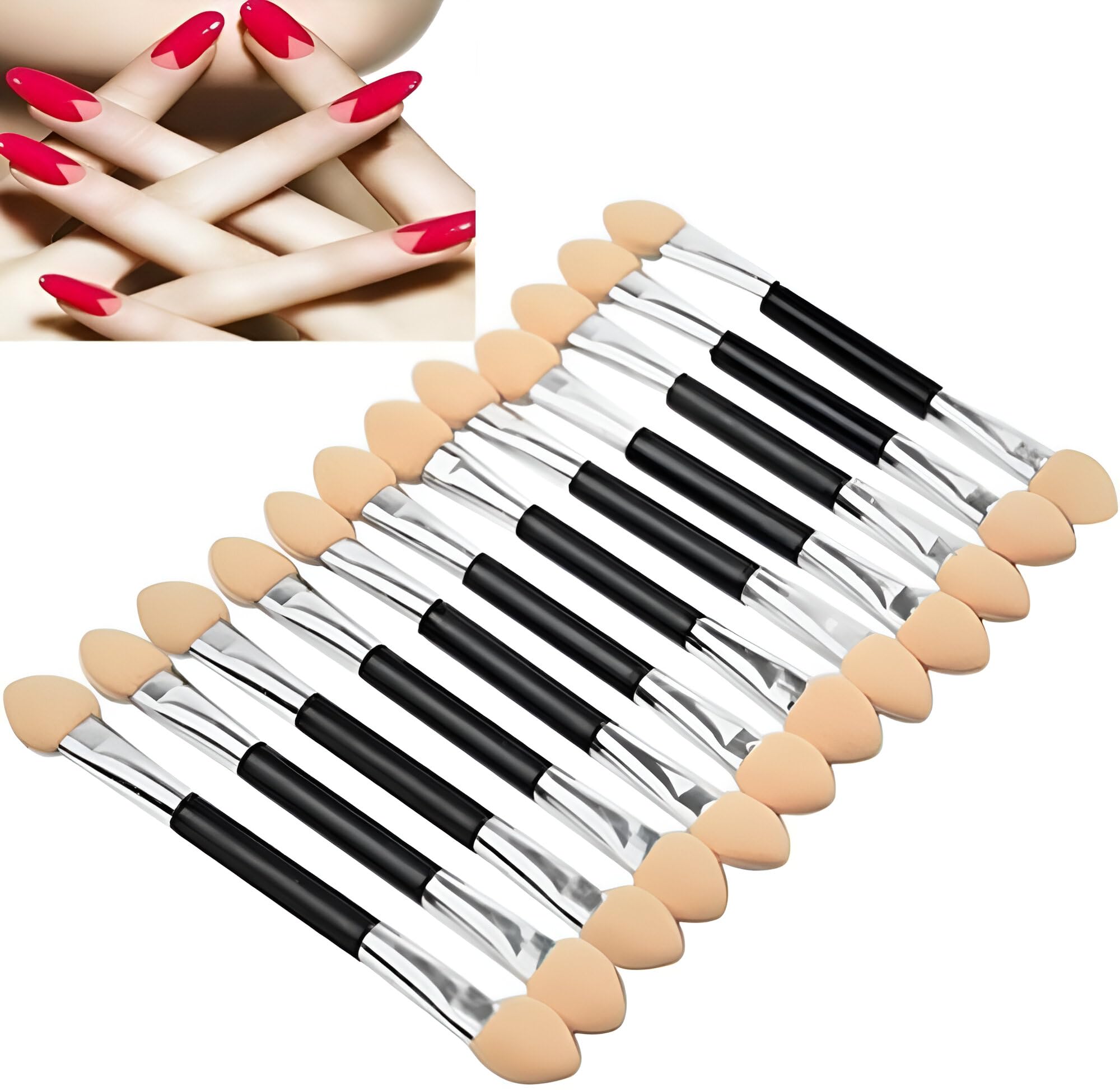 JOY STORE 6er-Set Lidschattenpinsel Mit Schwammspitze – Doppelseitig, Für Creme-, Puder- & Flüssig-Lidschatten