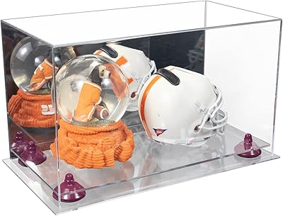 Better Display Cases Versatile Acrylic Display Case - Medium Rectangle Box with Mirror Case, Purple Risers and Clear Base 15