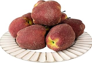 There are Nine Attractive Artificial Dark Red Apples As Ornaments for Decoration Craft. Party Props, Home Decor