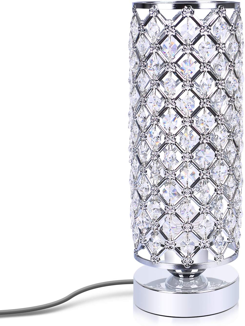 Crystal Table Lamp, Aooshine Crystal Table Lamps with Modern Look, Good Decoration for Room Space, Nightstand Lamp, Perfect for Bedroom, Living Room, Dining-Room