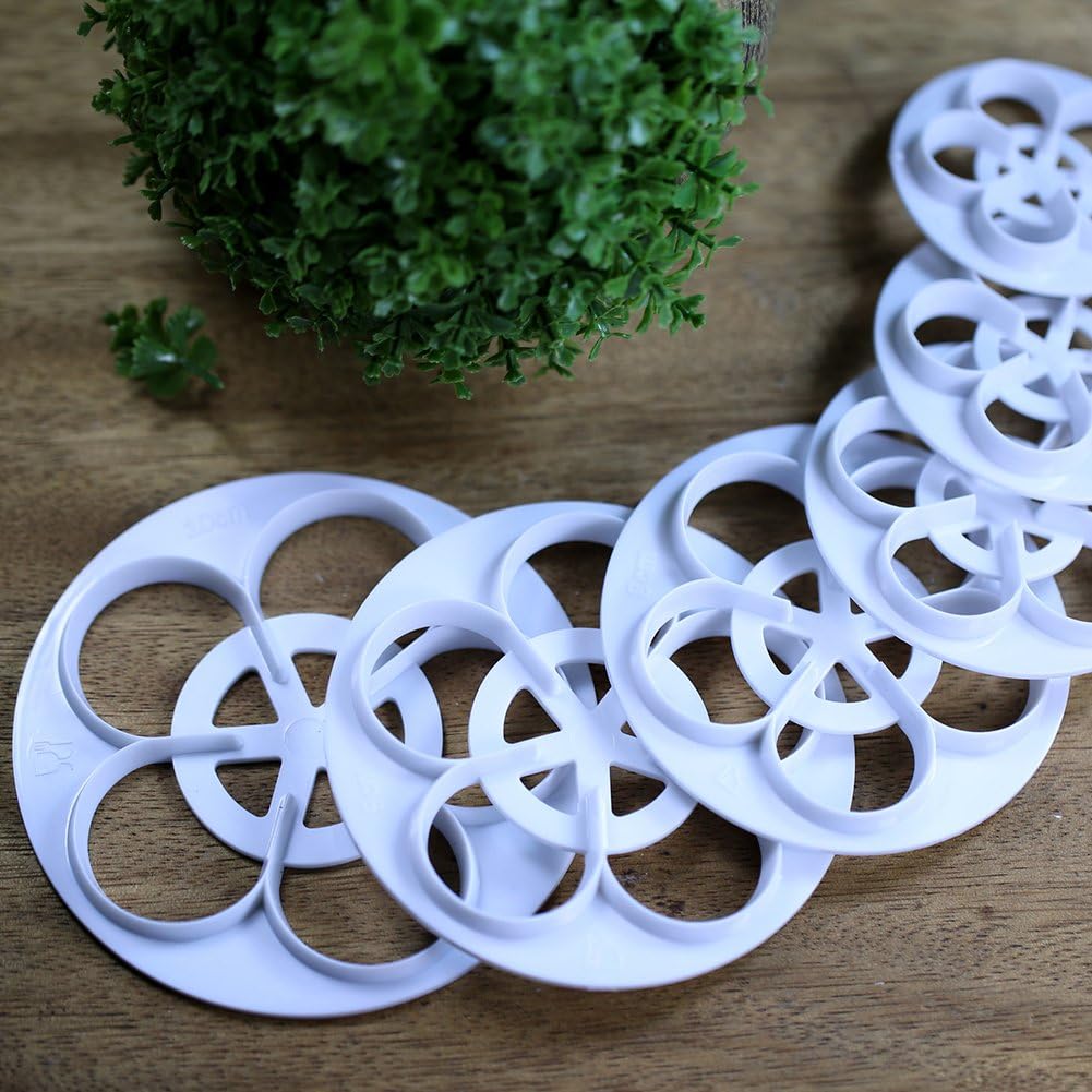 KALAIEN Rose Flower Cutters Set Gumpaste Flowers Modelling Tools for Cake Decorating Cookie Mold Sugarcraft Plunger Cutter Mold Set of 6 image 2