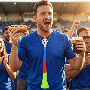 Alipis Stadium Horn: Collapsible Vuvuzela Soccer Horn Set - Loud Blow Noise Maker for Sports Fans, Graduation & Sporting Events