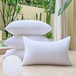 16 x 16 Oreiller extérieur Inserts Ensemble de 4 Coussin carré inserts étanche pour le porc en coque Patio extérieur Meubles Oreillers décoratifs Petit coussin de canapé blanc
