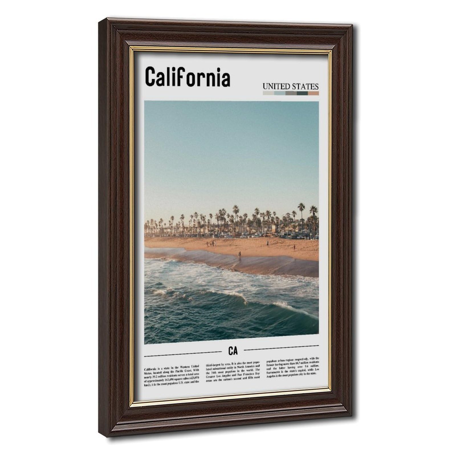Wcyb Mokume Gane Frame California Usa Scenery Travel Posters Prints Canvas Deco Paintings Wall Art Hangable Frame 12" L X 18" W