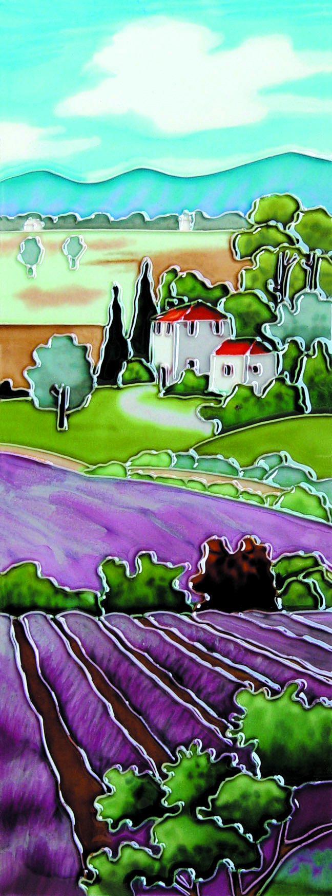 6x16 Lavender Fields, Multicolour, 40.6x15x0.9 cm