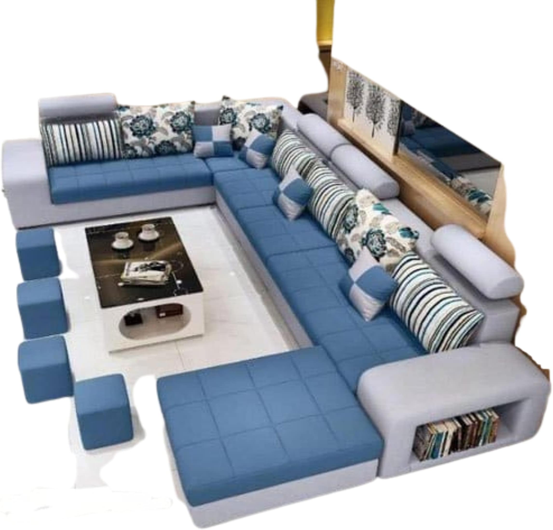 Shopee Bazaar Luxury Modern U Shaped Sweat Fabric Corner Sectional 10