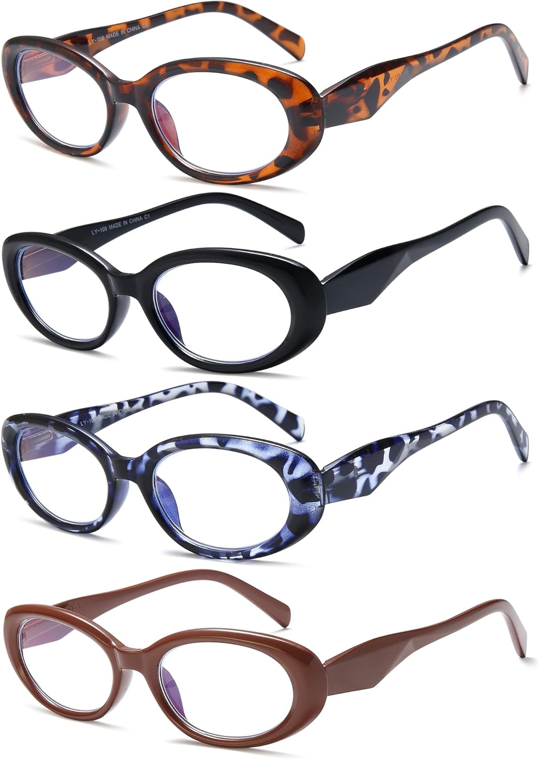 EYEURL Reading Glasses for women Oval Blue Light Blocking Glasses Computer Readers for Women Anti-Glare/UV Rays Eyeglasses with Spring Hinges 3.50 - Image 2