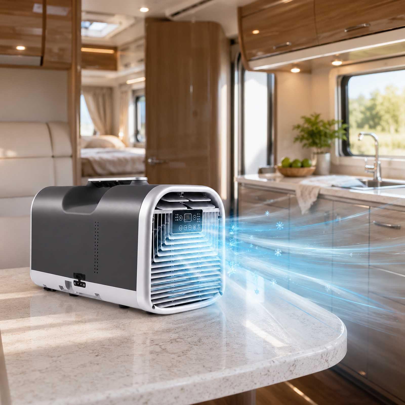 aromaoveite Portable Air Conditioner 4400btu Quiet Mini Ac With Remote Control, Smart Touch Panel, Dehumidifier, 3-Speed Fan, Self-Evaporating System, 42db, Tent Camper Dorm Bedroom 110V