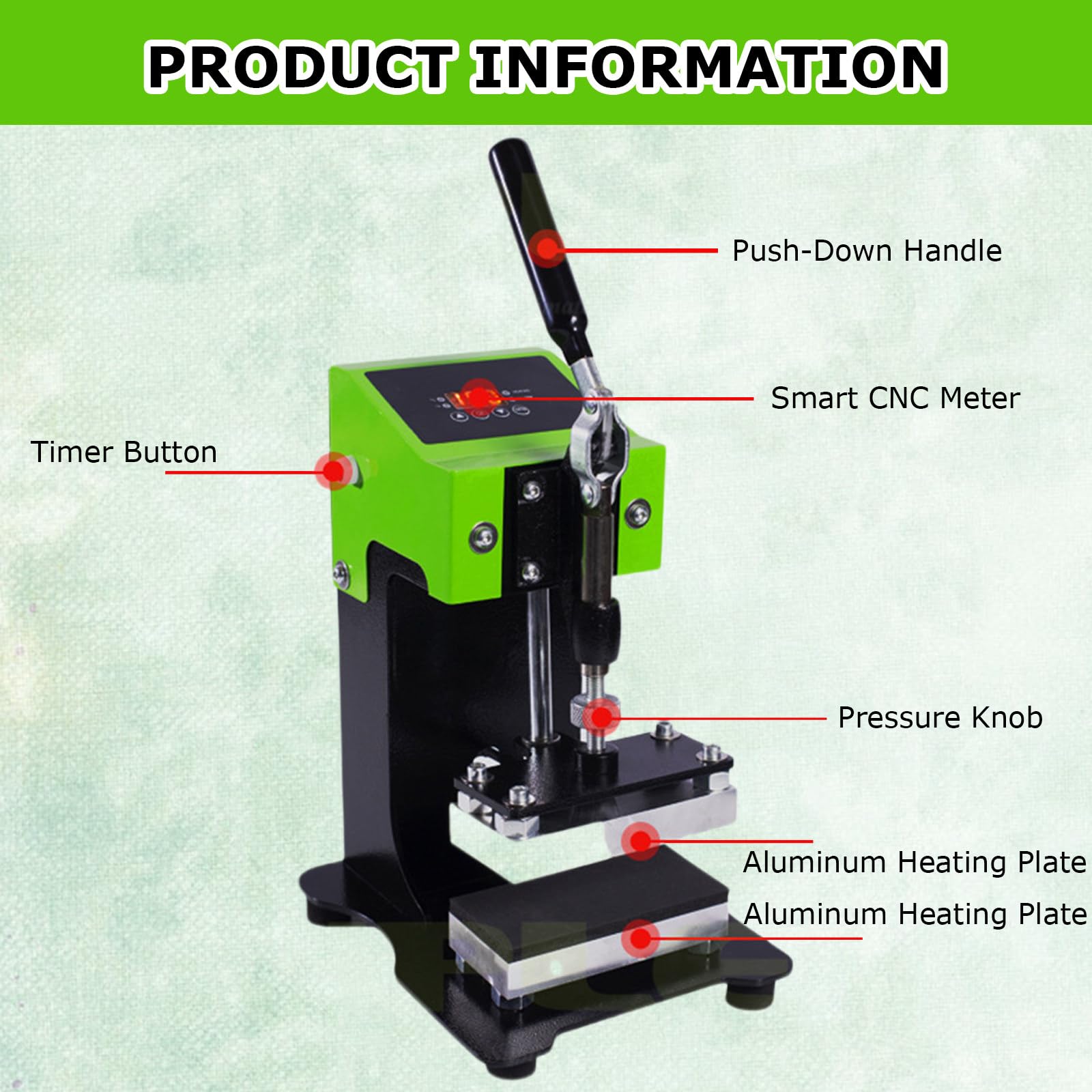 Macchina da pressa Portatile, 600W Pressa Calore Colofonia Pressa Calore Manuale Pressa Calore Portatile, 0-250 ℃ Temperatura Regolabile, Perfetta per la casa