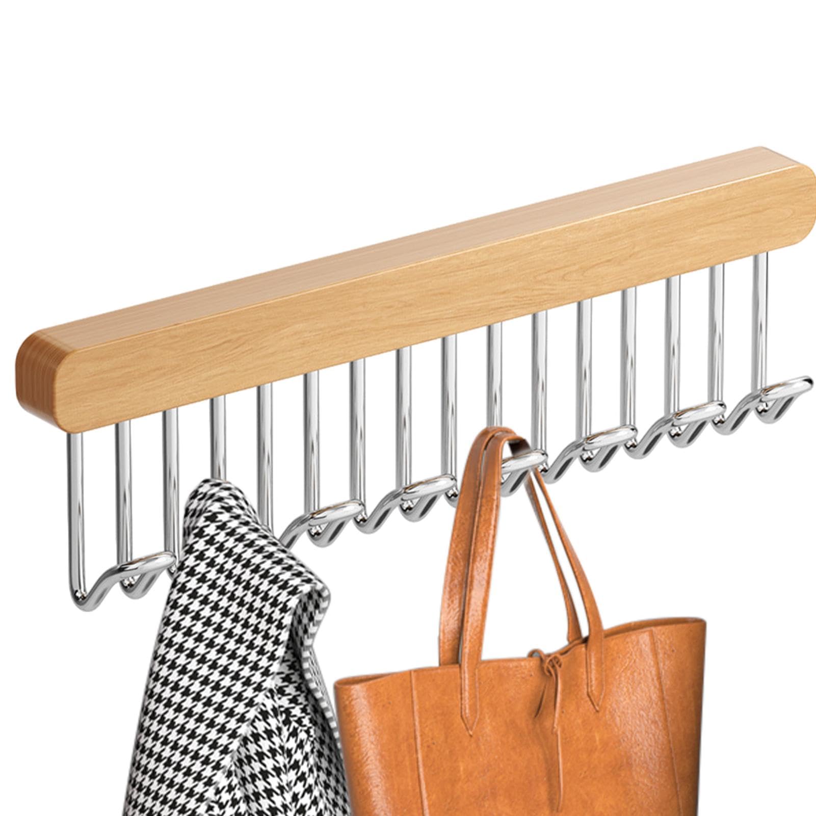 Coat Rack with Hooks Clothes Hanger with Sliding,Drawer,8,Closet Organizer,Multi-Function,Non-Slip