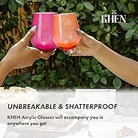 Vista 5 de Vasos irrompibles de plástico acrílico a prueba de roturas para Martini, Margarita, champán y cóctel, vasos grandes tipo copa de 15 onzas, juego