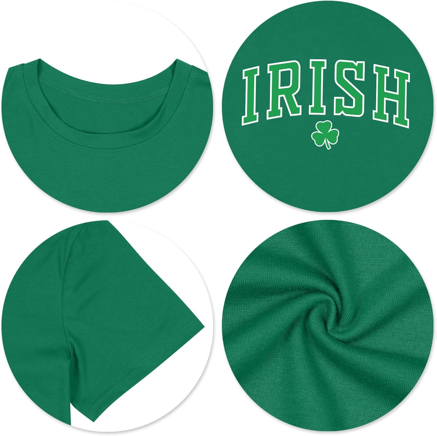 St. Patrick's Day Shirt for Women: Irish Clover Letter Print Tee Tops St Patty's Shamrock Blouse T-Shirt - Image 5