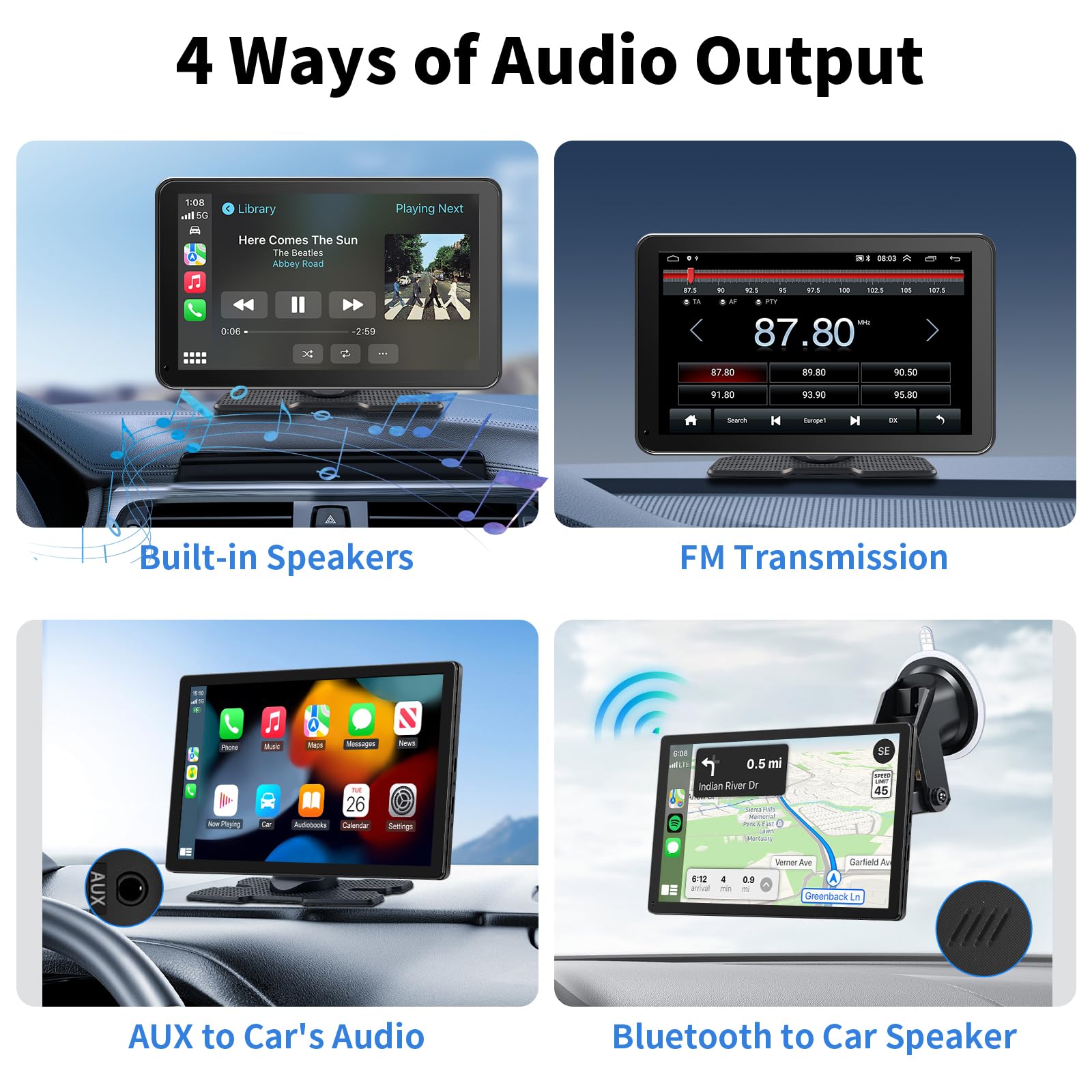 Amazon.com: CarPlay Screen for Car, 9'' Wireless CarPlay & Android