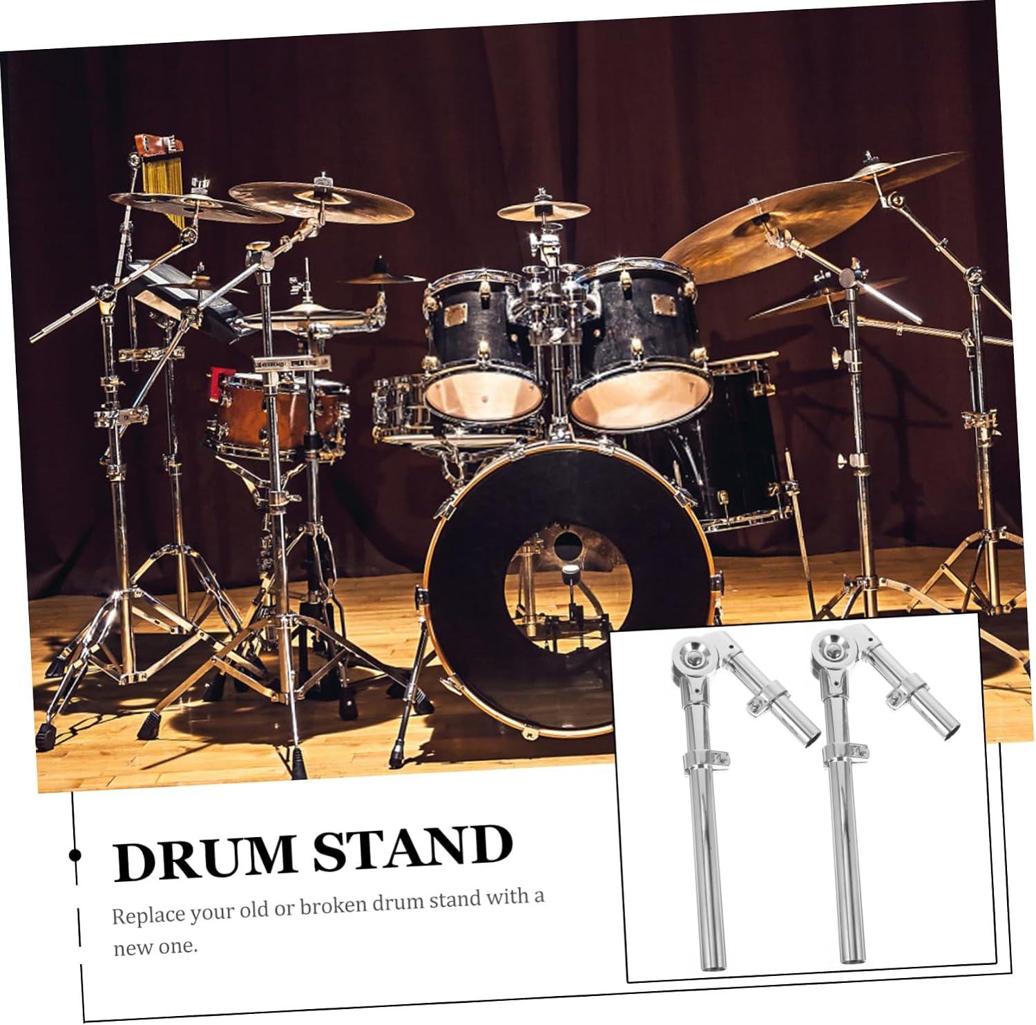 VICASKY Tom Drum Holder Bracket Silver Lightweight Drum Hardware Mount for Percussion Instruments Compact Stable Rack Tom Accessory