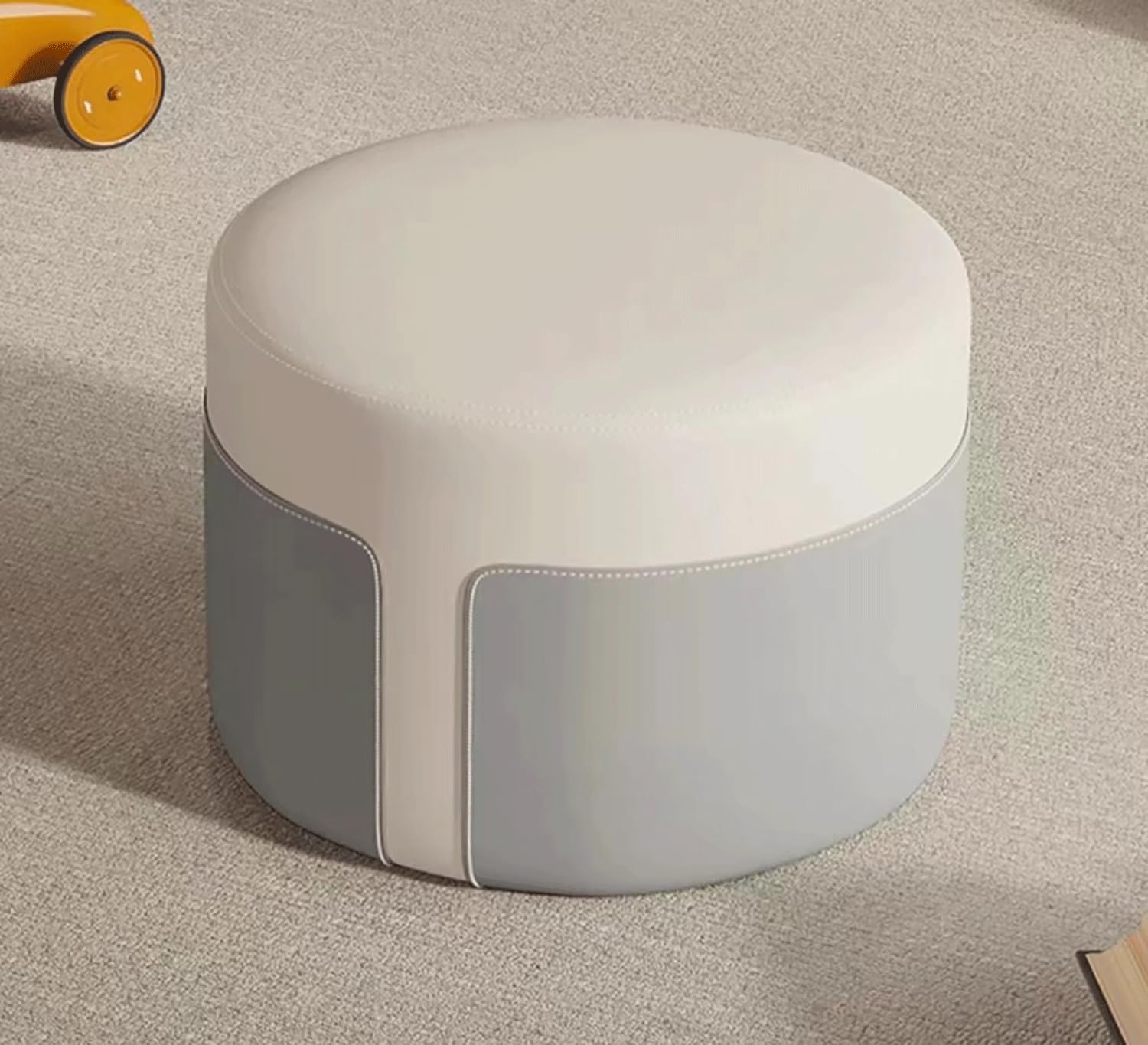 Tabouret de canapé de salon en bois massif et pouf assis élégant