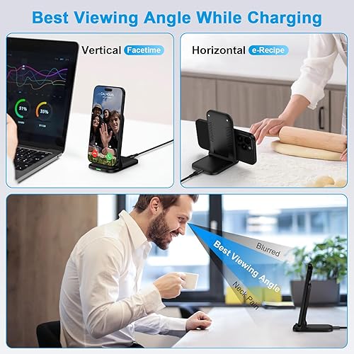 Miniatura 4 de Soporte plegable para cargador inalámbrico Samsung de carga rápida para Samsung Galaxy S25 Ultra S24 FE S23 S22 S21 S20 Z Flip7, estación de