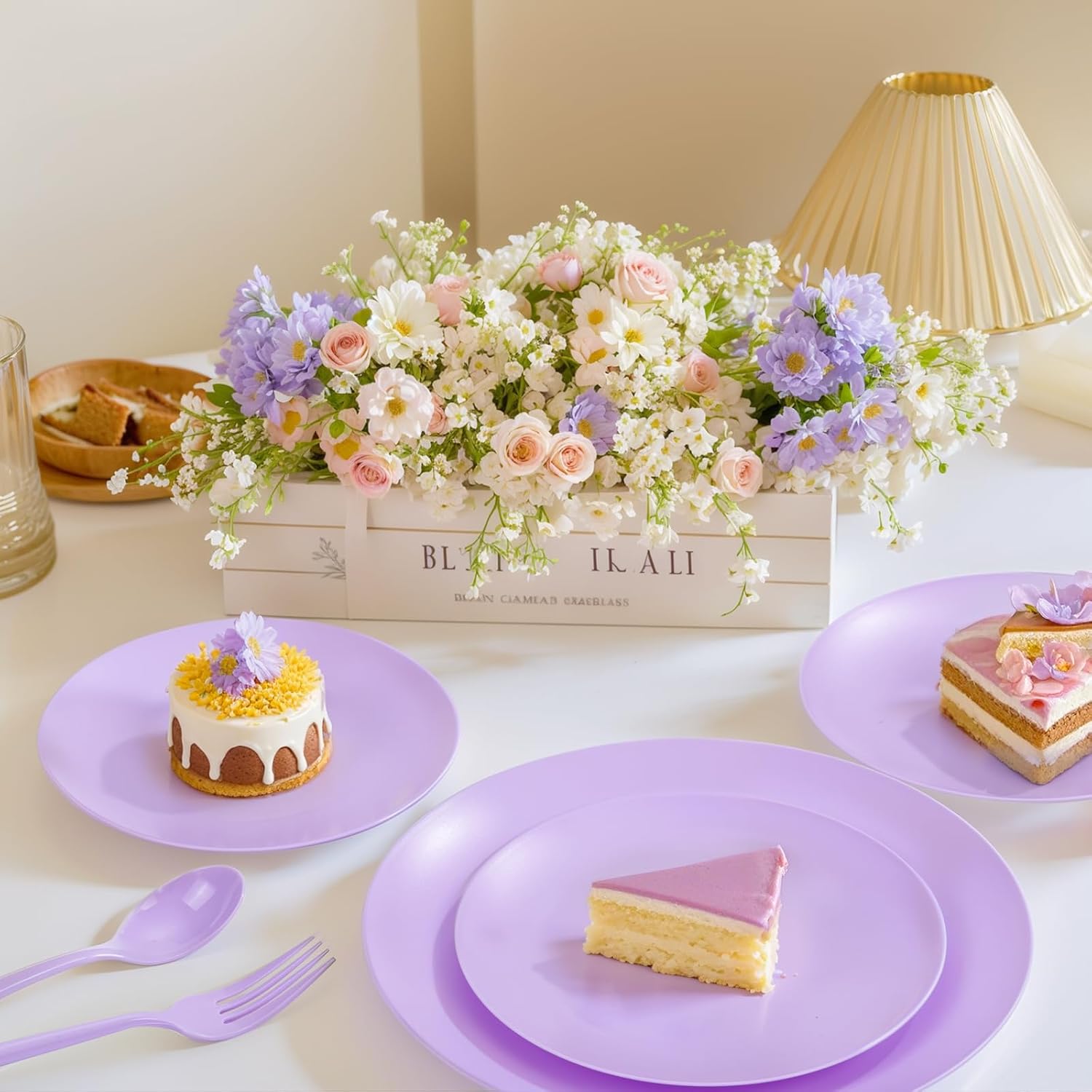  150pcs Premium Purple Plastic Plates for Parties Matte Finish thumbnail