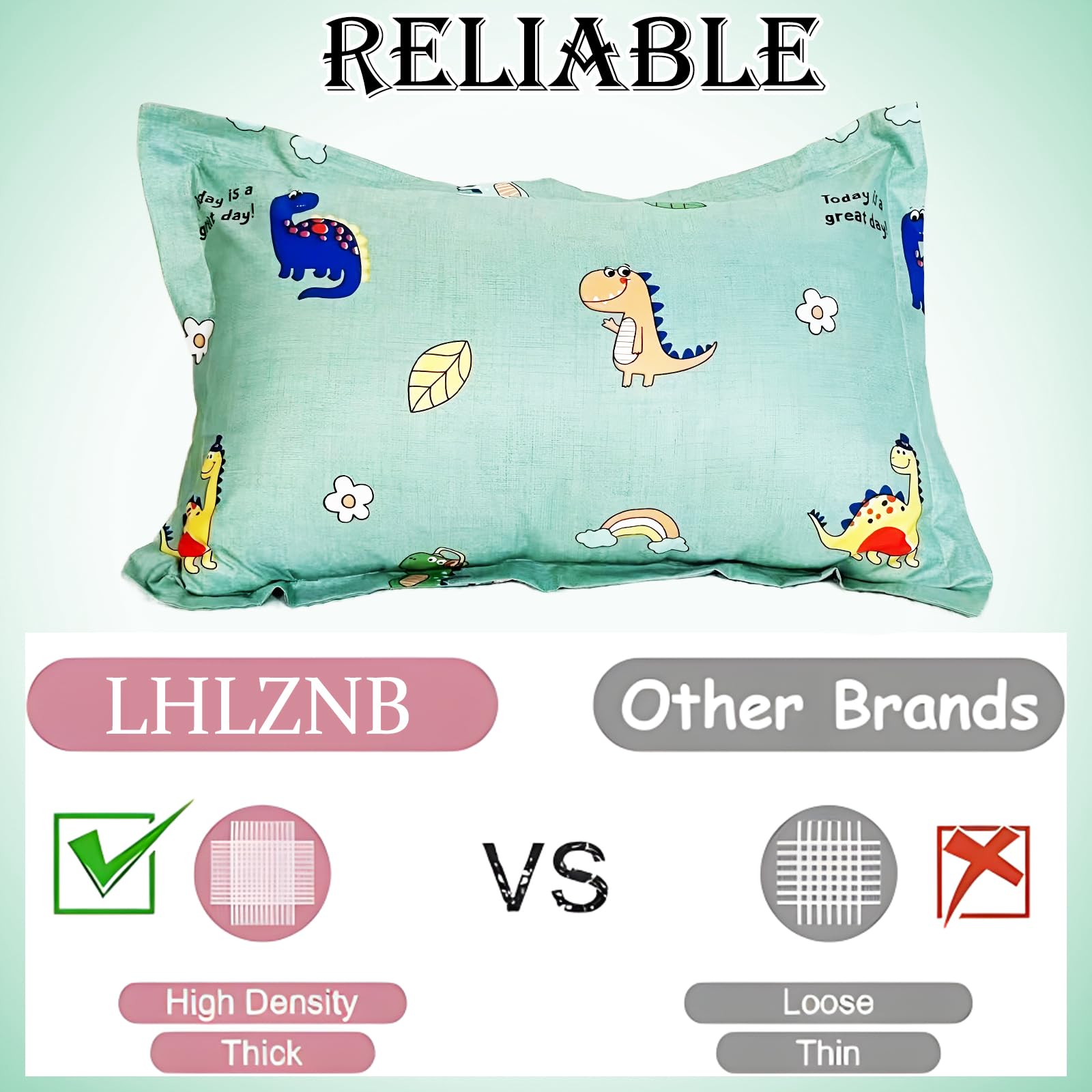 LHLZNB Baby Toddler Pillowcase,2 Pack 100% Cotton Pillow Cover,Cot Bed Pillow Pair Cases 50x75cmSoft and Breathable Baby Pillowfor Boy & Girl Bedding - Image 4