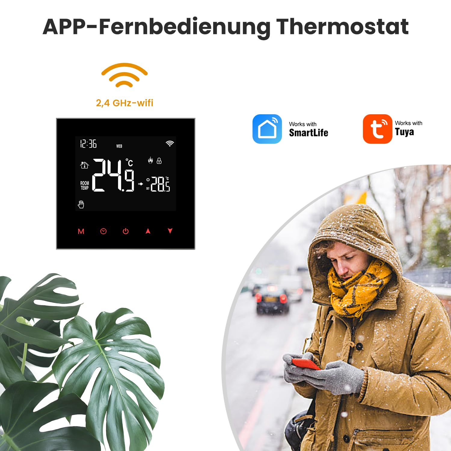 AVATTO Thermostaat voor water, vloerverwarming, smart wifi