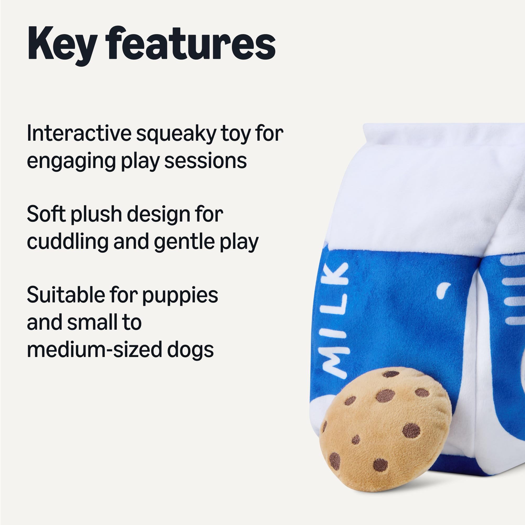 Amazon Basics Interactive Dog Squeak Toys with 1 Milk Carton and 4 Cookies, Ideal for Puppies, Small and Medium Dogs - 3