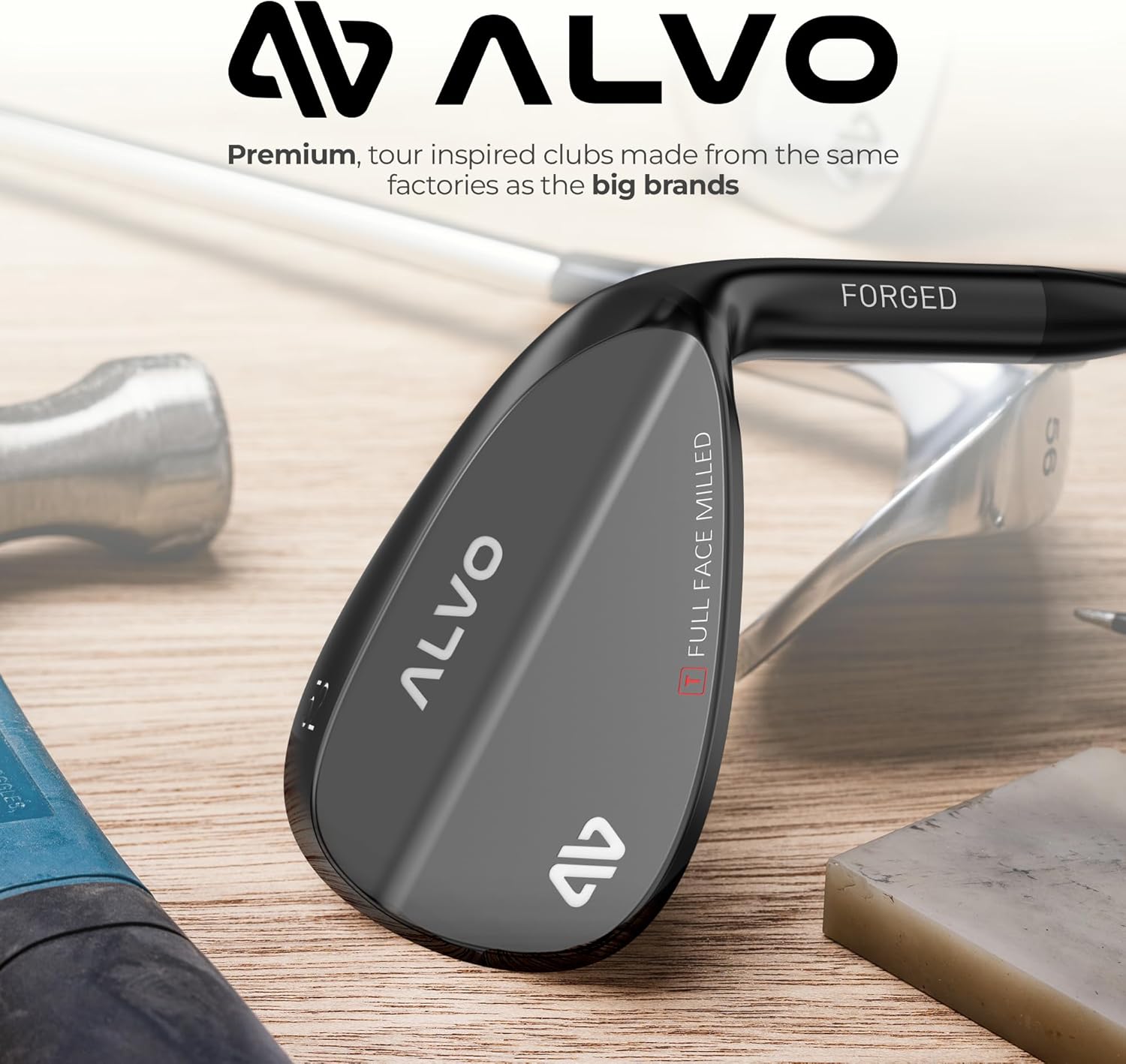 ALVO GOLF - Premium Full Face Golf Wedges, Golf Wedge Set and Singles, 3 Wedges 52/56/60/70 Degree,Lob,Gap,Sand Golf Club for Men, Premium Grip, Right Hand, max Spin