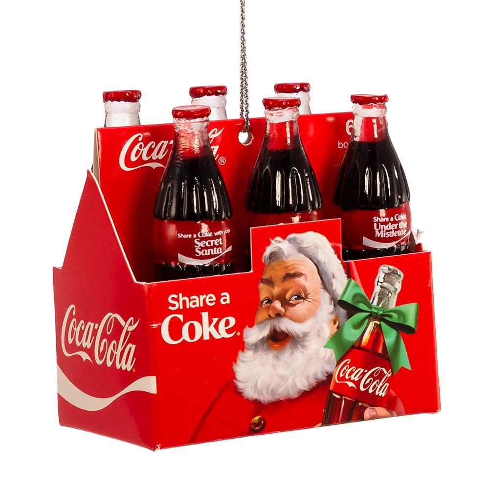 Kurt Adler COCA-COLA "SHARE A COKE" 6-PACK BOTTLES ORNAMENT