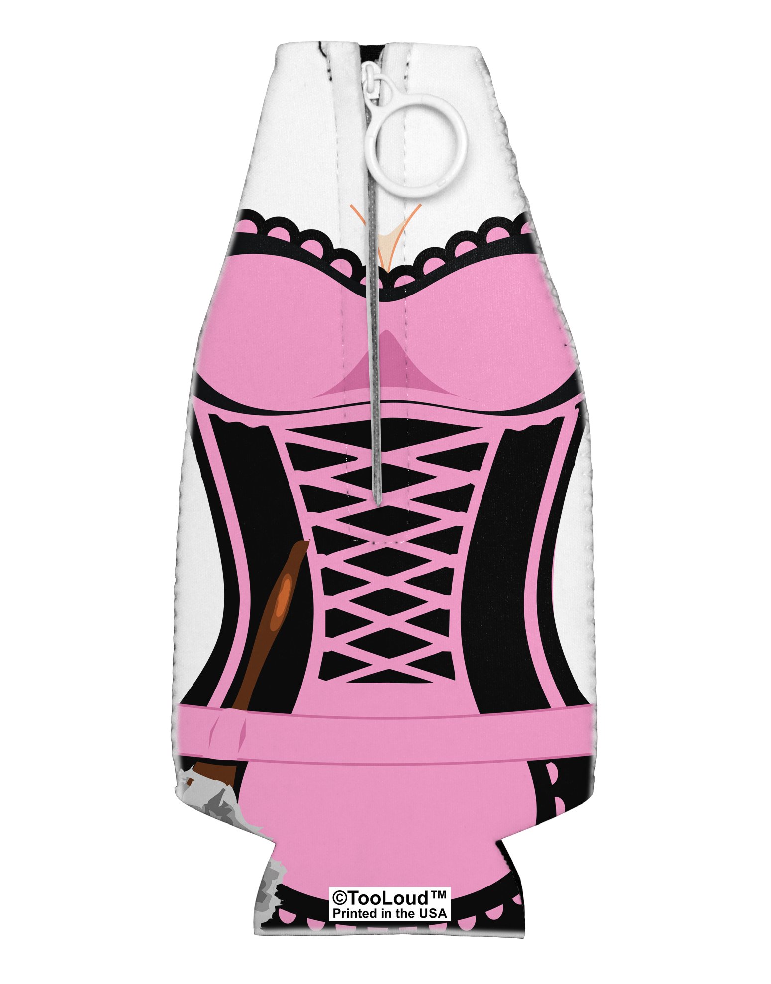 TooLoud French Maid Pink AOP Collapsible Neoprene Bottle Insulator All Over Print