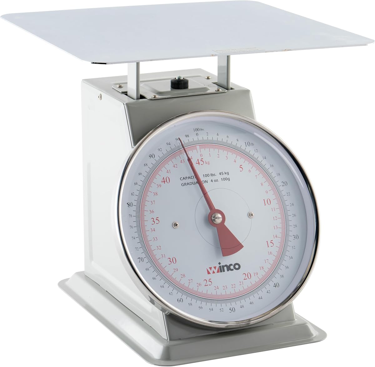 Winco 9" Clear 100Lbs Receiving Scale | Easy read dial, Heavy-duty