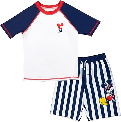 Disney Mickey Mouse Rash Guard and Swim Trunks Outfit Set Toddler to Big Kid