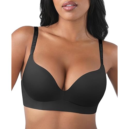 FeelinGirl Wireless Bras Comfortable Push Up Bra Full Support Lift Bralette Seamless Tshirt Bras