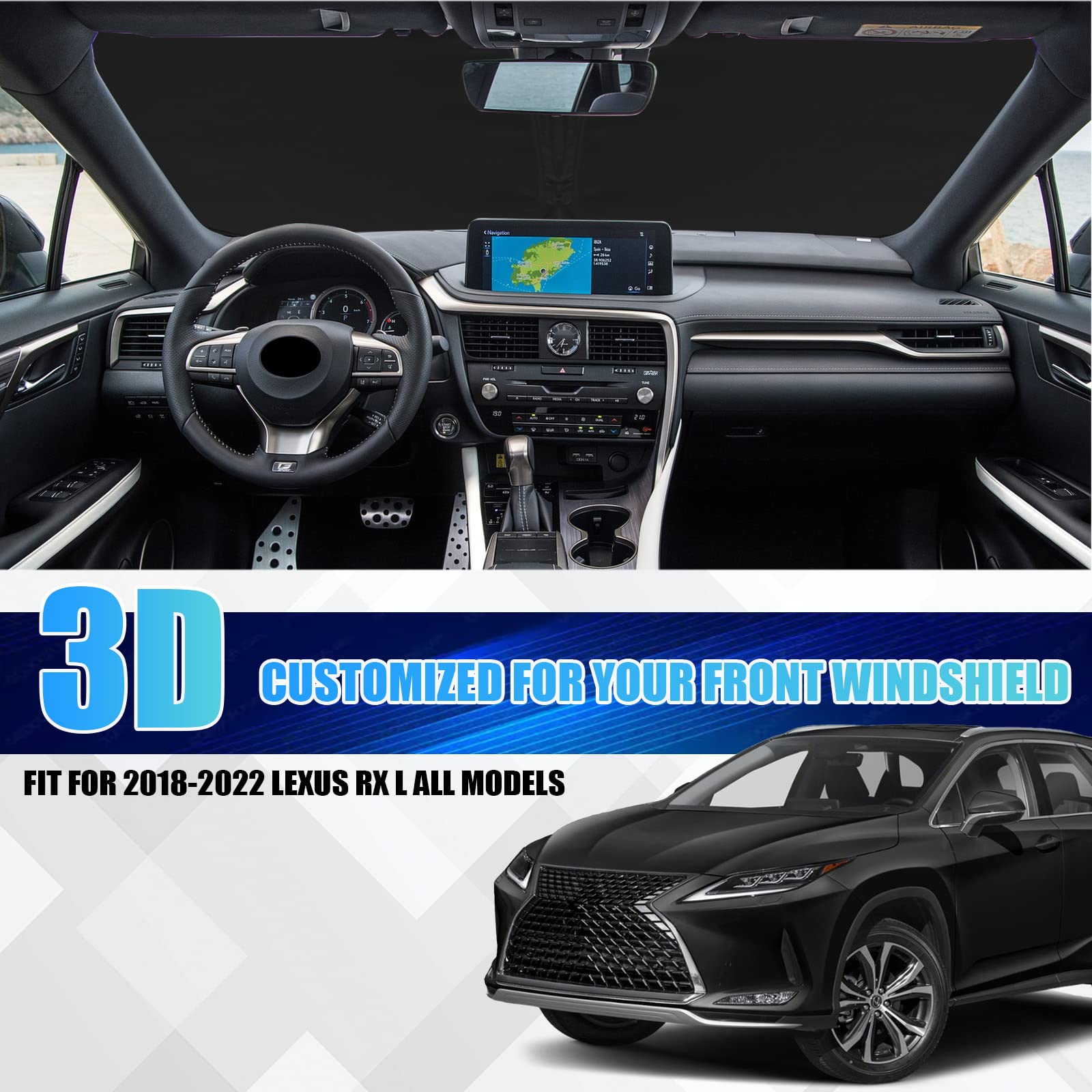 Amazon.co.jp: フロントガラス サンシェード レクサス RX L 2016-2022