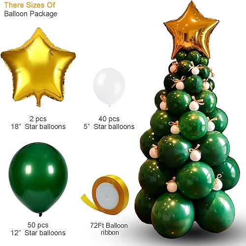 Miniatura 3 de BONROPIN Kit de arco de guirnalda de globos de Navidad, 96 globos de árbol para decoraciones de fiestas