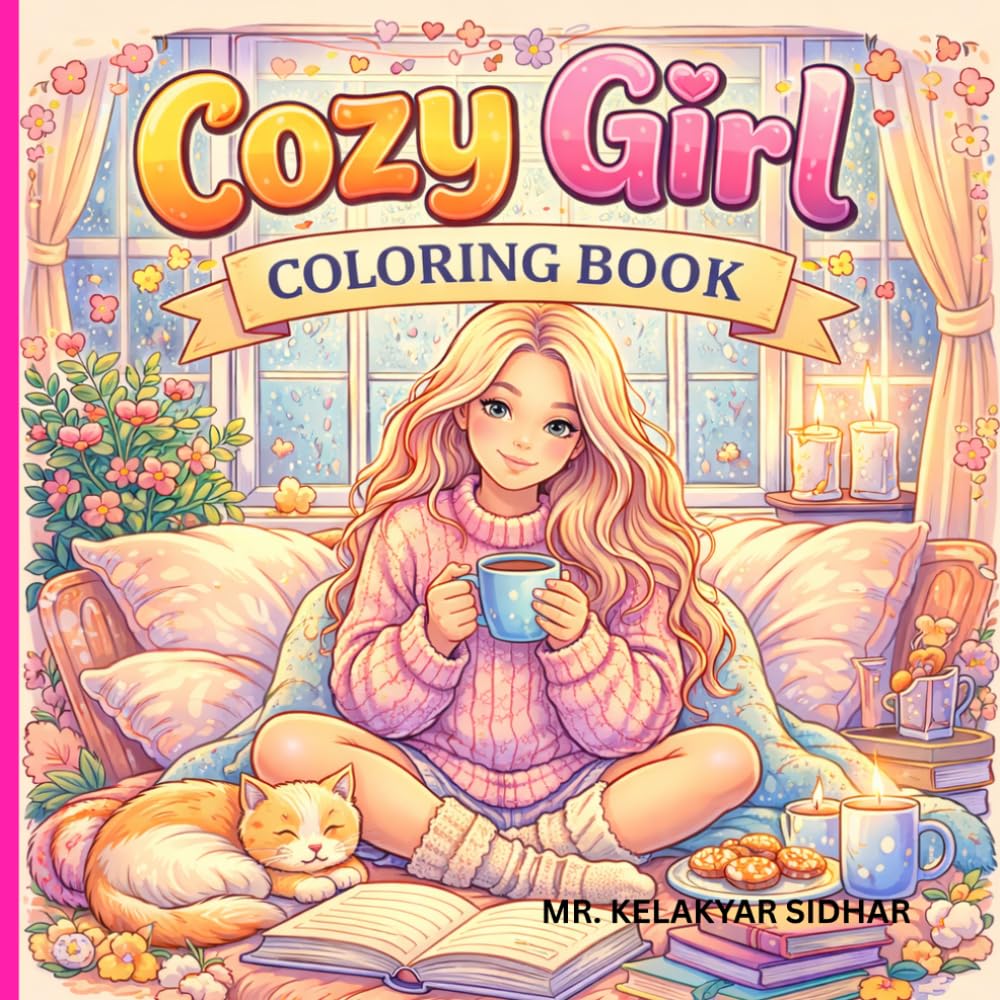 Cozy Girl Coloring Book: Relaxing & Cute Comfort Scenes for Stress Relief and Creative Joy