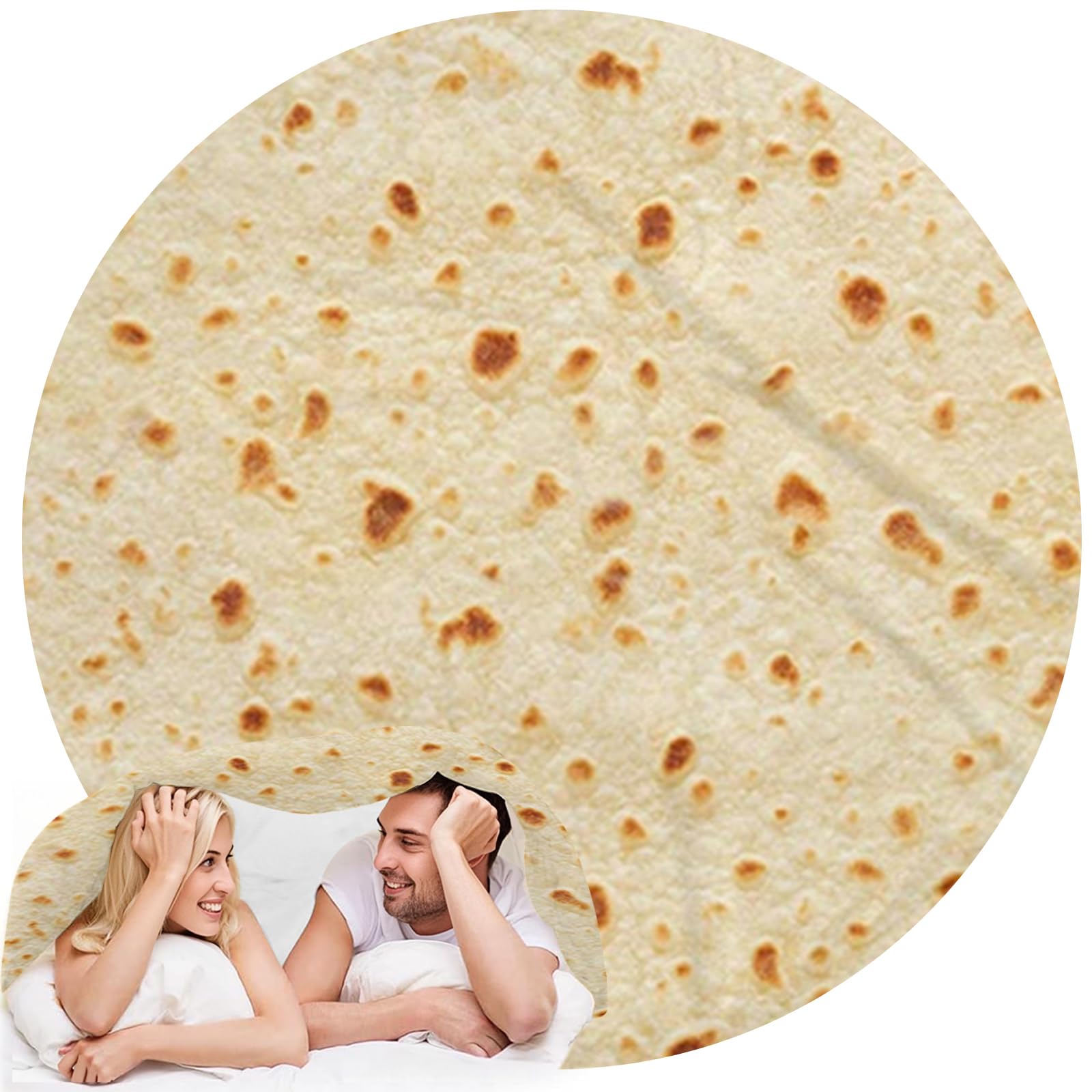 Abaysto C10 Burrito Tortilla Blanket - Funny Realistic Food Flannel Throw Blanket For Adults & Kids Gifts For Crib, Sofa, Outdoors 120Cm（47"）