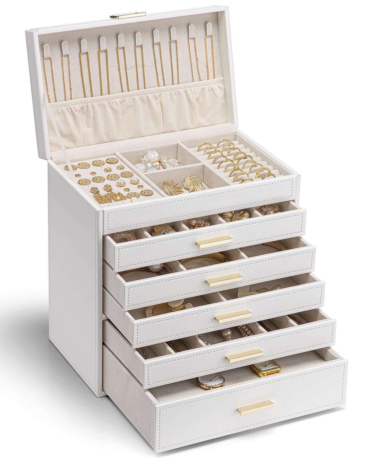 Mikikit Organizer per Gioielli Multistrato a 5 Strati Porta Orecchini e