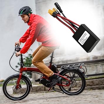 40A Dual Battery Discharge Converter, 20V-72V Dual Battery Connector E-Bike Parallel Module Adapter with Charging Cable & XT60H-M Connector for Batteries and Controllers