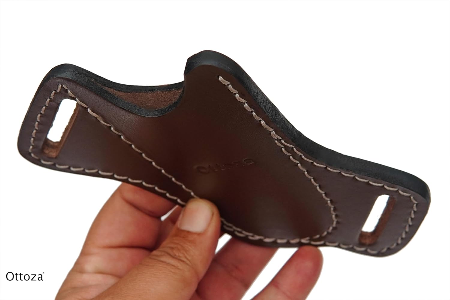 Ottoza Folding Pocket Knife Sheath - 5 Inch Leather Knife Sheath for Belt - Cross Draw Top Grain Leather Holster 71
