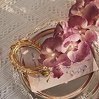 Vista 7 de cdar Flores artificiales,Conjunto de tallos de orquídeas artificiales, flor falsa de falaenopsis, decoración de boda para el hogar, azul