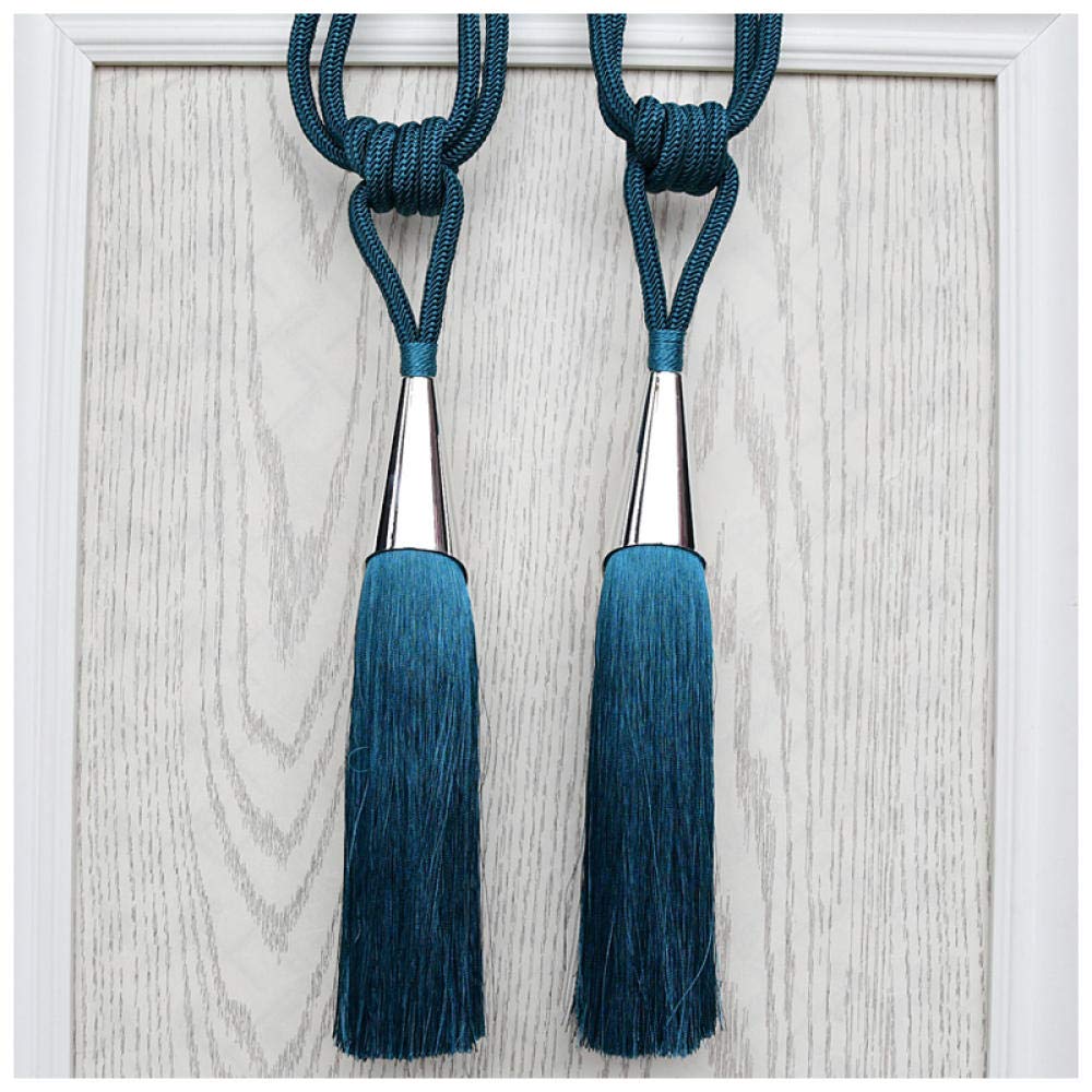 Hebilla de Cortinas 2 Piezas Cortina Borla Cepillo Tieback Colgante Bola Correas Amarre Atar Cuerdas cinturón Cortina Accesorios Broche Cinta de Lazo Espalda Gris