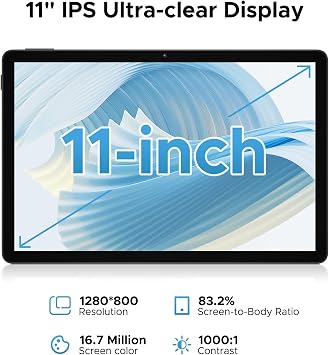 U11 Android 16 AI Tablet with Built-in Gemini, 11 90Hz IPS Screen, 16GB+128GB (Expandable 2TB), 8580mAh, Octa-Core, Face Unlock|Dual Speakers|13MP+5MP|Widevine L1, Tablet with Keyboard, Mouse&Case