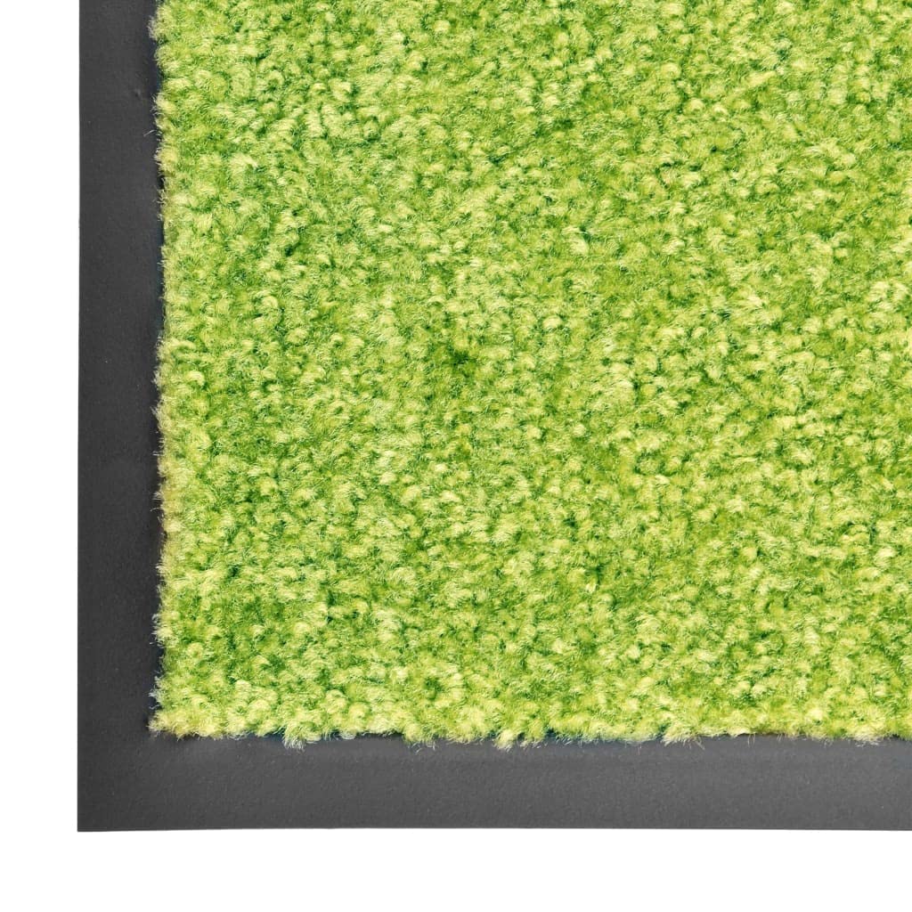 vidaXL Fußmatte Waschbar Schmutzfangmatte Türmatte Fußabtreter Schmutzmatte Schmutzfangläufer Sauberlaufmatte Innen Außen Grün 60x180cm