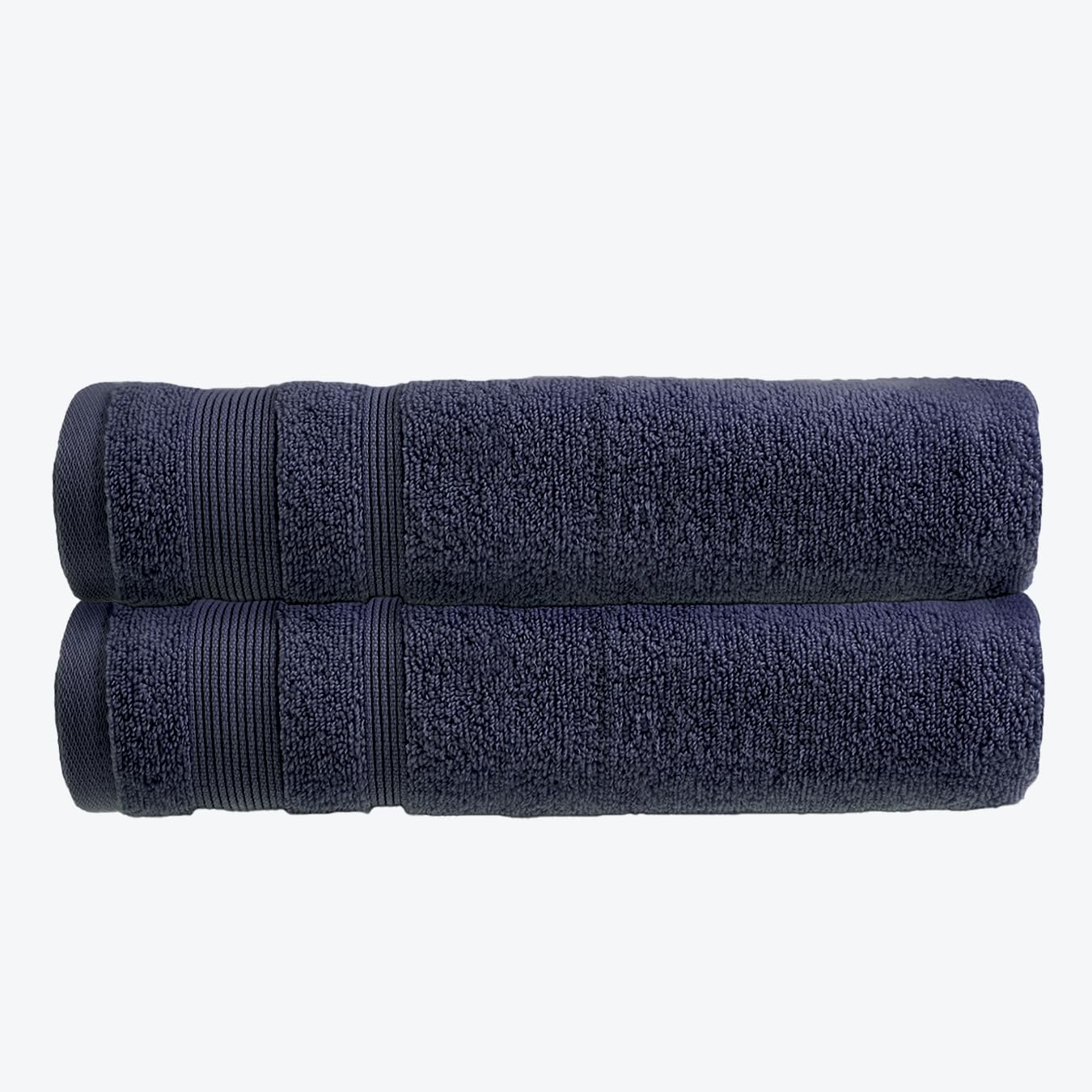 Allure Zero Twist Bath Sheet Set, Extra Large Bath Towel, Pack of 2, 100 x 150cm, 100% Egyptian Cotton (Navy) — image 1