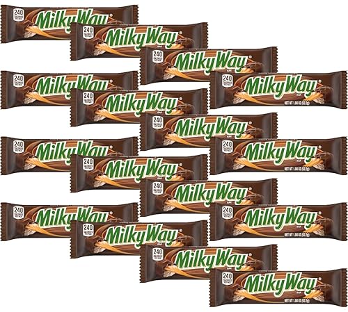 Milky Way - Barras de chocolate con leche y caramelo, tamaño completo, 1.84 onzas (paquete de 16)