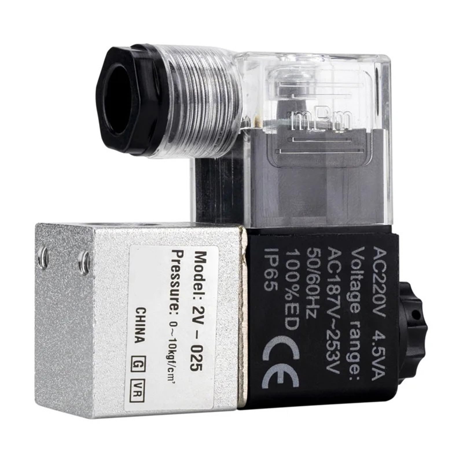 Jpvlcndj 2V025-08 Dc12v 1Pc Pneumatic Two-Pass Solenoid Valve 2V025-08 Reversing Valve Normally Closed Ac220v/Dc24v/Dc12v(2V025-08 Dc12v)