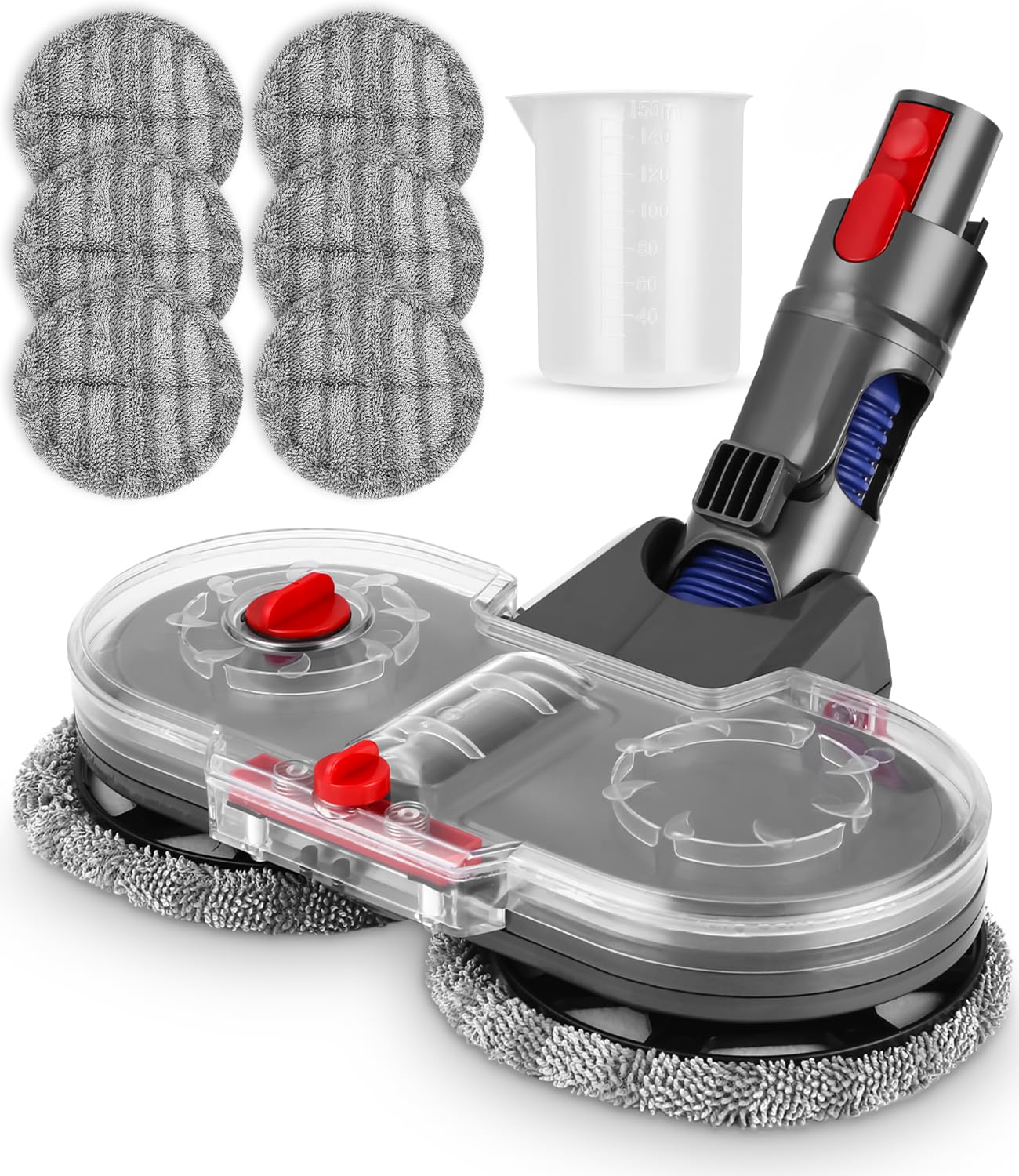 Nasadka elektryczny mopa do odkurzacza Dyson V15, V11, V10, V8, V7,Przystawka próżniowa ze zdejmowanym zbiornikiem na wodę i 6 mopami nadającymi się do prania + 1 pojemnik do napełniania