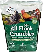 Manna Pro All Flock Crumbles 16% Protein Probiotics Poultry Feed for Chickens Ducks Turkeys Geese 8 lbs Natural