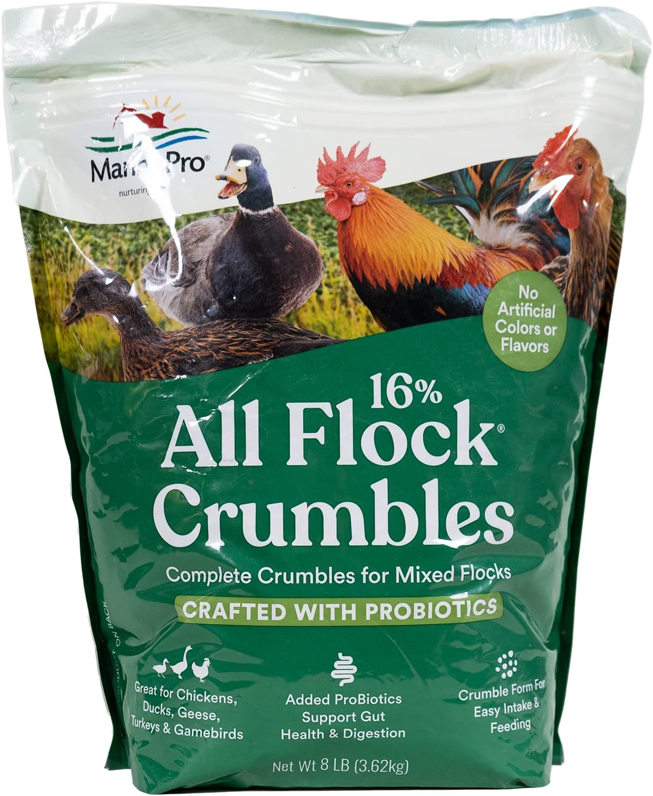 Manna Pro 16% All Flock with Probiotic Chicken Feed, 3.6kg.