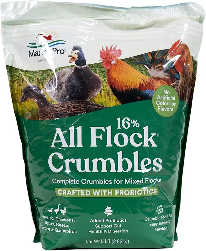 Ração em Crumbles para Aves com Probióticos Manna Pro All Flock, 16% de Proteína, 3,63 kg