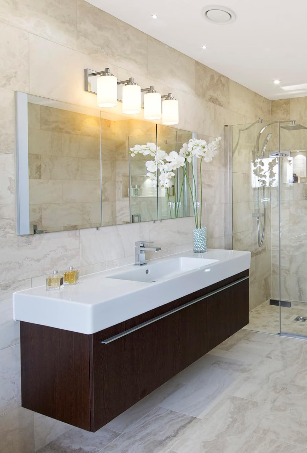 Z-Lite 485-4V-BN Soledad Vanity, 4-Light 400 Total Watts, Brushed Nickel